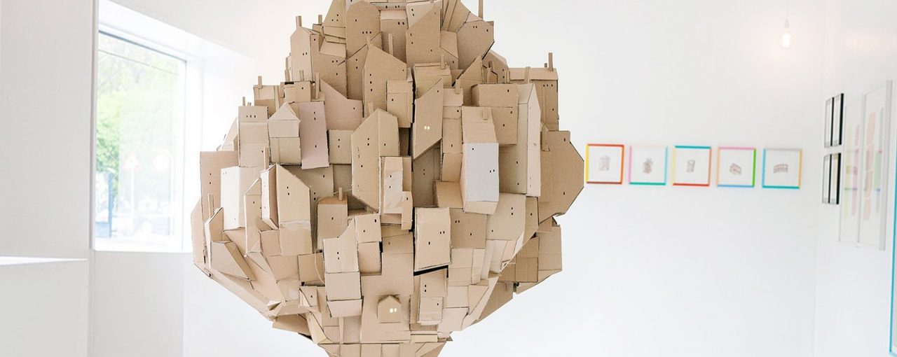 Cardboard Sculpture: Floating City