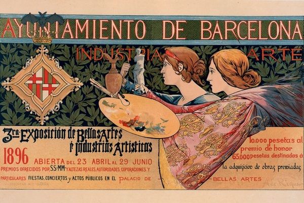 Poster for an exposition of art in Barcelona, 1896