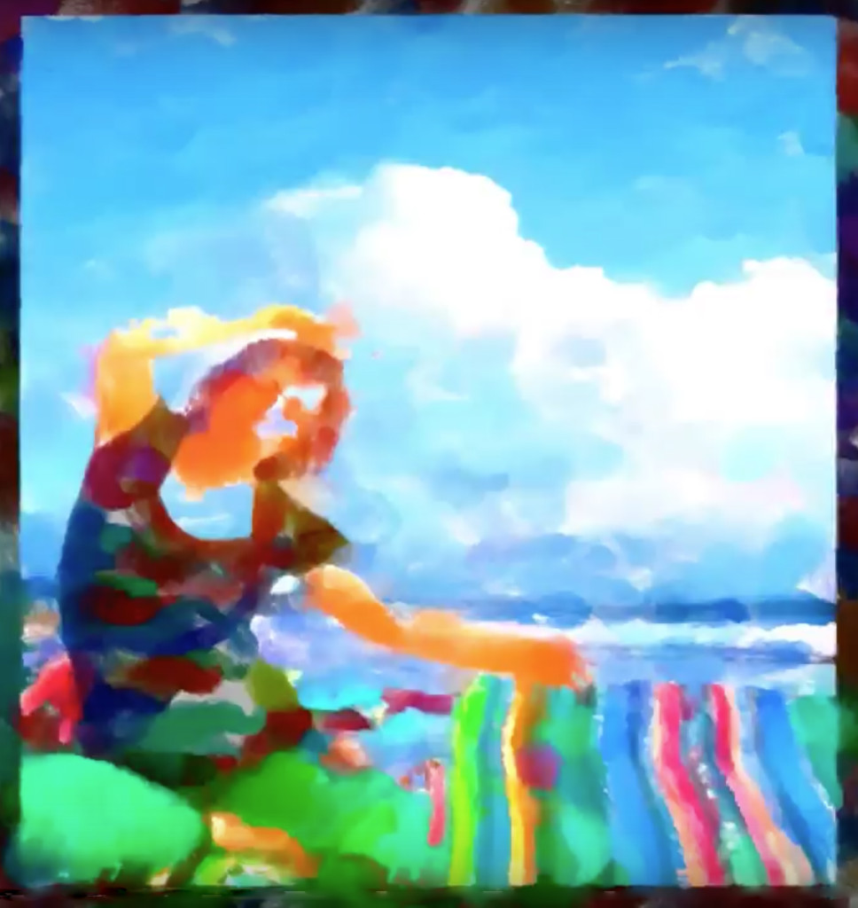 Video poetry feature by Donna Kuhn, screen capture of painting from video