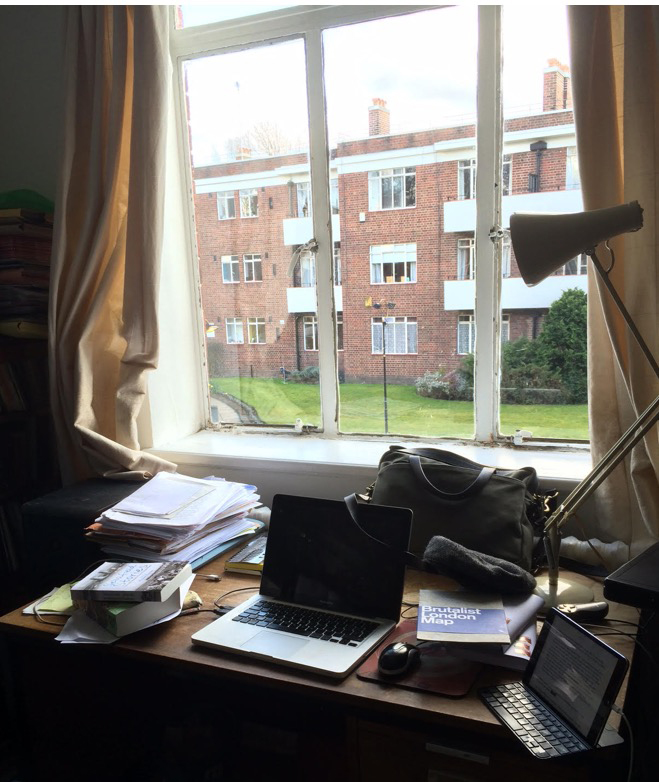 The desk of David Gaffney, master of flash fiction and interview subject on The Woven Tale Press