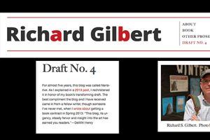 The home page from Richard Gilbert's blog Draft No. 4