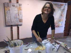 Painter Teresa Stanley in her studio