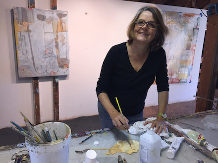 Painter Teresa Stanley in her studio
