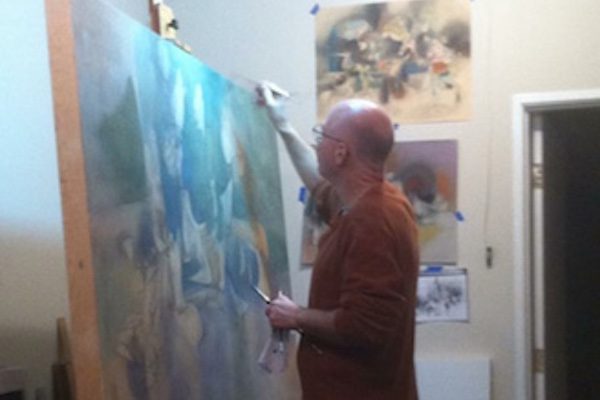 Painter Daniel Ketelhut at work in his studio