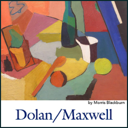 Dolan/Maxwell Gallery logo with a work by Morris Blackburn on top