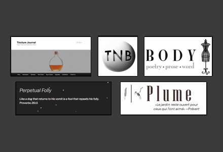 A collection of literary magazine and site logos