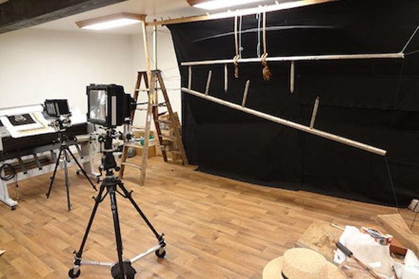 The set-up for photographing Stephen Althouse's Ladder photograph