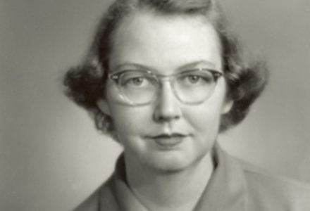 Headshot of author Flannery O'Connor