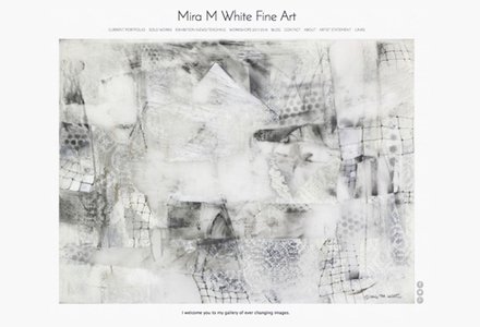 The home page of artist Mira M. White's website