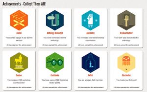 Badges you can earn from LitReactor's website seminars