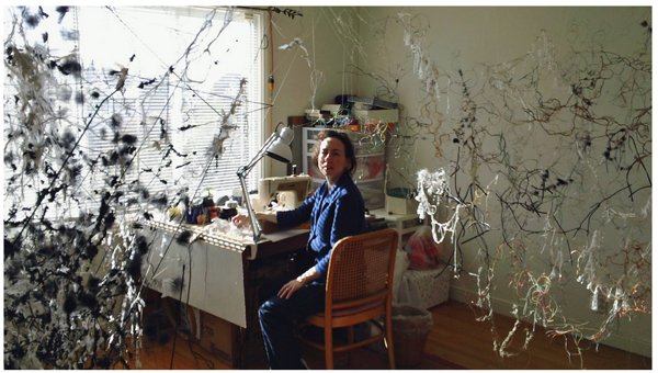 Holly Wong in her studio, shot by Al Wong, 2014.