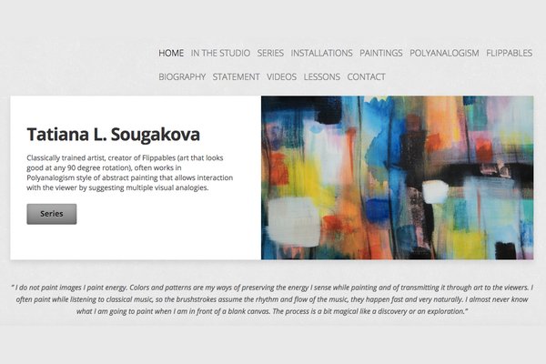The home page of artist Tatiana L. Sougakova's website