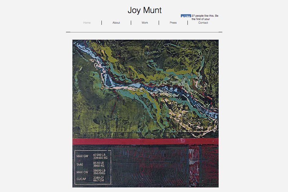 Home page of artist Joy Munt's website