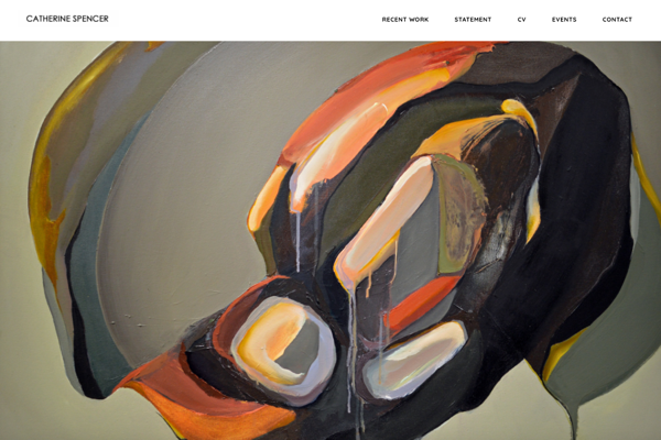 The home page of painter Catherine Spencer's website
