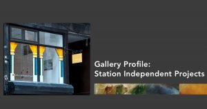The storefront of the Station Independent Projects Gallery