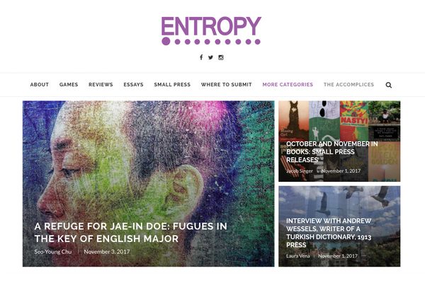 Home page of Entropy website