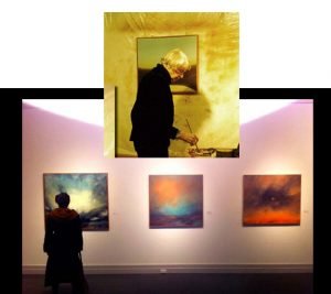Elizabeth Sloan Tylers paintings, and an image of Elizabeth Sloan Tyler working