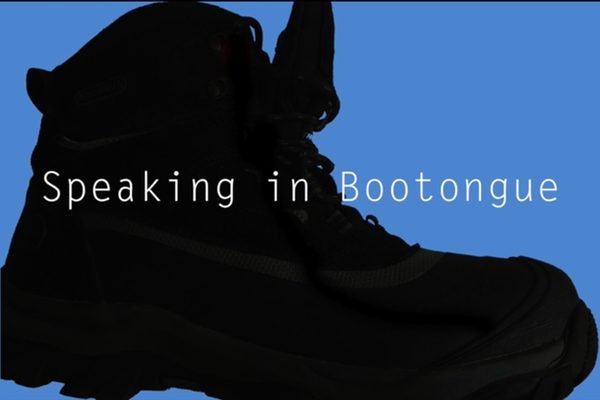 Title card for a video called "Speaking in Bootongue"