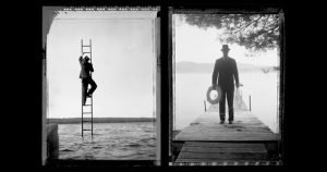 Images courtesy of Panopticon Gallery. Stephen Sheffield, Ascent, 2009, silver gelatin; Stephen Sheffield, Savior, 2012, silver gelatin.