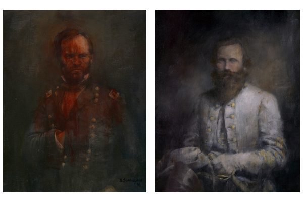 Portraits of William Tecumseh Sherman and J.E.B. Stuart