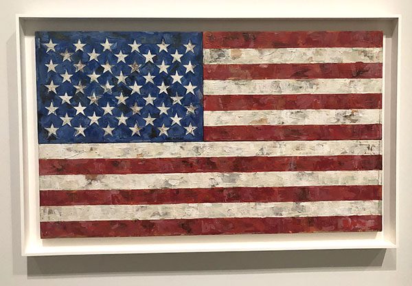 A wax art replica of the American flag