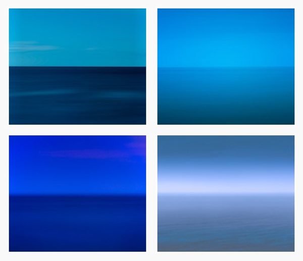 A series of abstracted photographs of seascapes