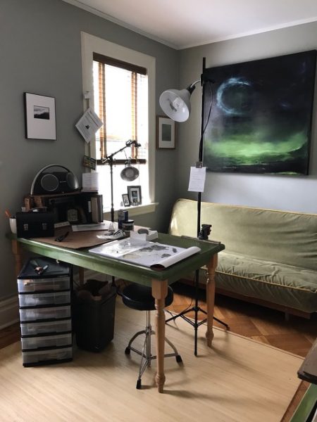 An artist's home studio