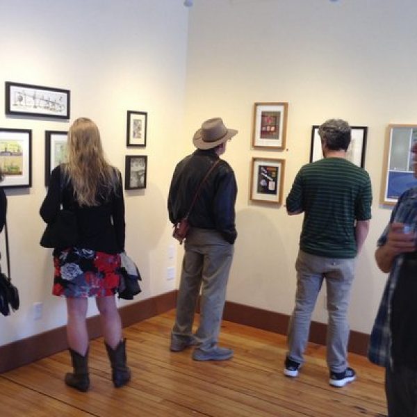 Visitors to the White River Gallery at an exhibition