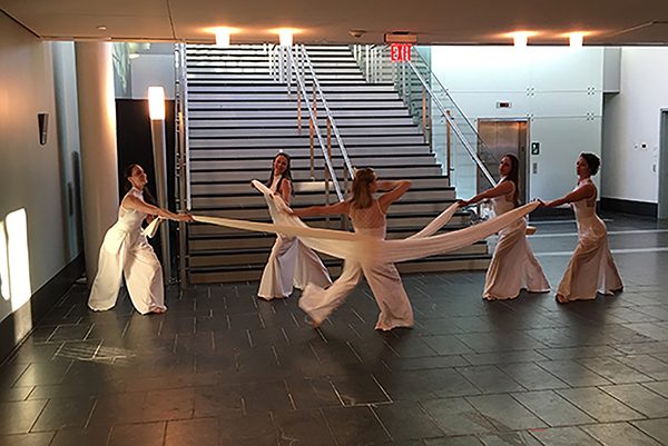 Dancers performing at a local arts center