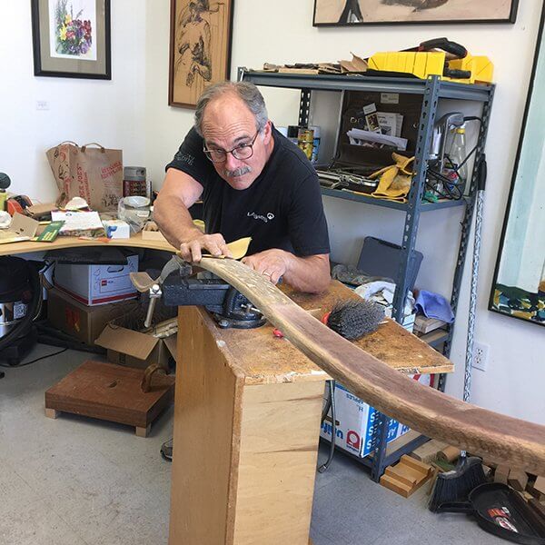 Michael Kesselman working on a sculpture