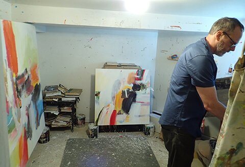 David Criner working in his studio