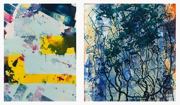 Colorful abstract ink prints