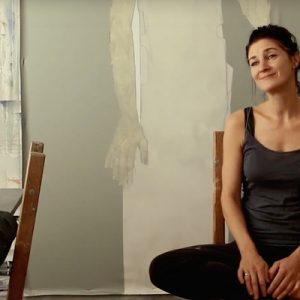 Painter Nikoleta Sekulovic in her studio