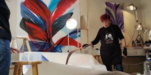 Bette Ridgeway working in her studio