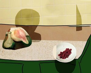 Lucas Blalock, Conch and Berries and, 2015–2017. Archival Inkjet print. Courtesy the artist and Galerie Eva Presenhuber, Zurich.