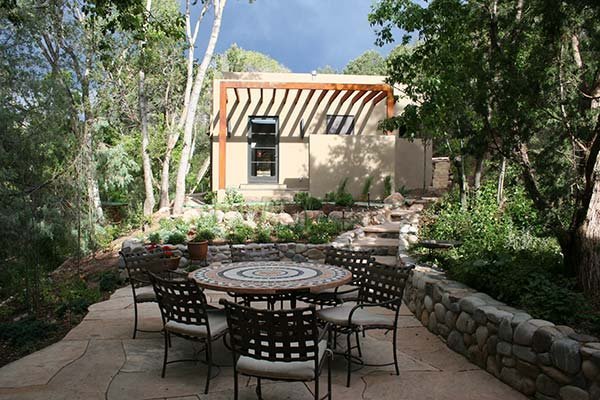 Outdoor space in Catherine Eaton Skinner's Santa Fe studio