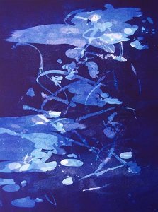 Liz Dexheimer, Nocturne Suite VII, 2018. Monotype, 24” x 18” image/30” x 22” paper