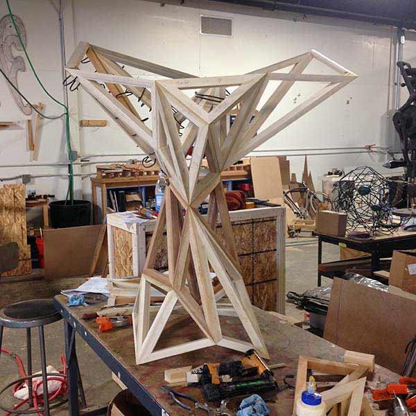 A sculpture in Joshua Enck's studio