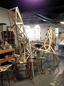 Joshua Enck working on wood in his studio