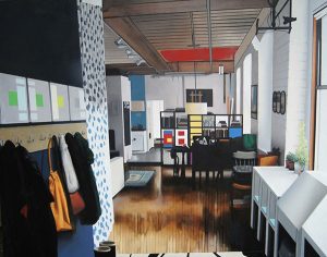 View of Eileen Murphy's studio apartment from the entryway