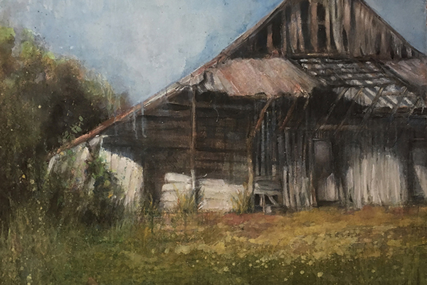 mixed media on panel by Wen Yu