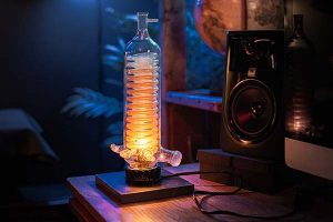 A makeshift lava lamp sits on Joe Hedges’ desk