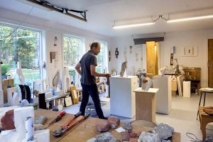 Mark Webber in his home-based studio
