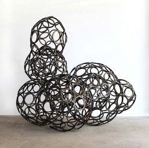 Hybride #37 steel / powder coating 149'' x 161'' x 121'' byHans Schule