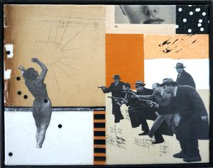 Kim Triedman, Misogyny. Collage on canvas, 11” x 14”