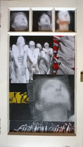 Kim Triedman, The Heretics. Collage/mixed media, 32” x 18”