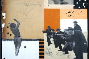 Kim Triedman, Misogyny. Collage on canvas, 11” x 14”