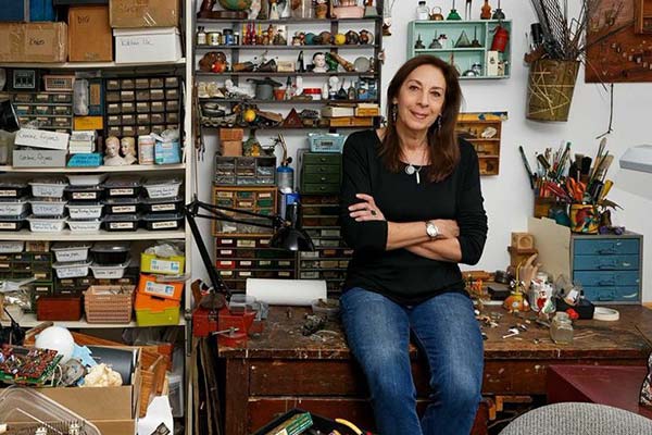 Assemblage artist Gale Rothstein works from her home studio in New York City, where she keeps found objects she's collected over the years.