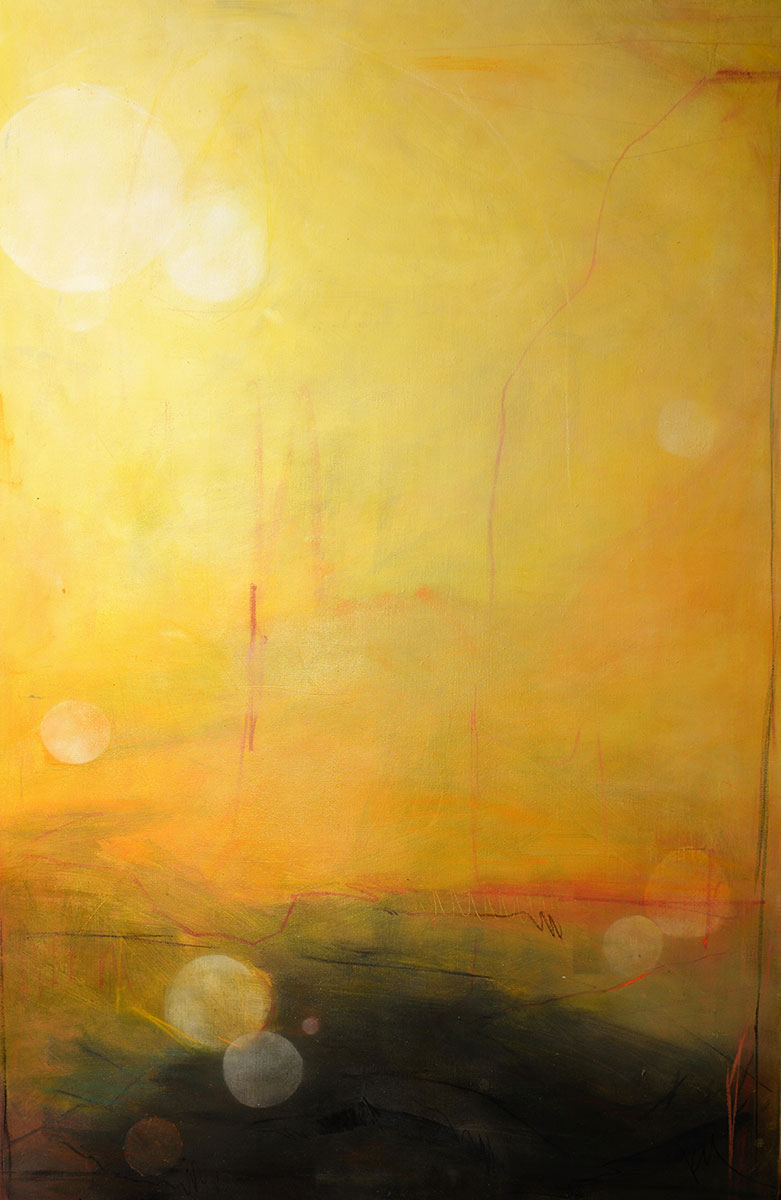 Wait and See #1 ink, acrylic, pencil on canvas 60'' x 40'' by Kim McAninch