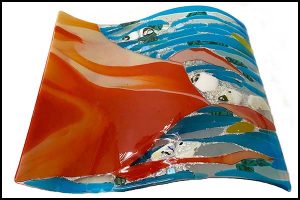 Fused glass art by Beryl Brenner